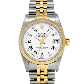 ロレックス デイトジャスト 68273G ホワイト/ダイヤモンド ユニセックス 時計 【中古】【wristwatch】