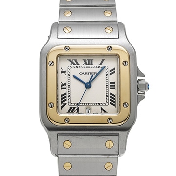 カルティエ サントス ガルベ LM W20011C4 アイボリー レディース 時計 【中古】【wristwatch】