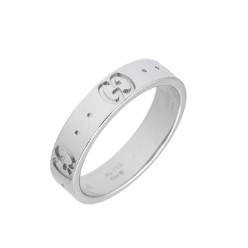 グッチ アイコンリング　#10 シルバー K18ホワイトゴールド WG レディース ジュエリー 【中古】【jewelry】