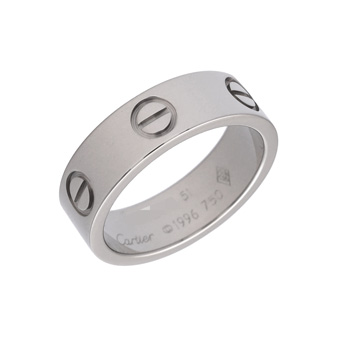 カルティエ ラブリング #51 シルバー K18ホワイトゴールド WG レディース ジュエリー 【中古】【jewelry】