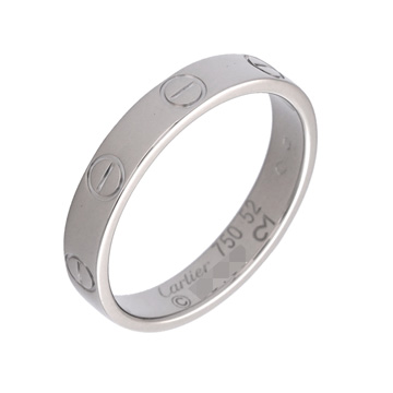 カルティエ ミニラブリング #52 シルバー K18ホワイトゴールド WG レディース ジュエリー 【中古】【jewelry】