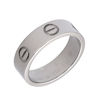 カルティエ ラブリング #51 シルバー K18ホワイトゴールド WG ユニセックス ジュエリー 【中古】【jewelry】