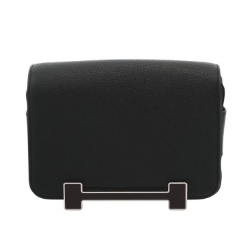 エルメス ゲタ ブラック/ルージュセリエ シェーブル レディース バッグ 【中古】【bag】
