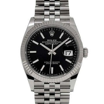 ロレックス デイトジャスト 36 126234 ブライトブラック メンズ 時計 【中古】【wristwatch】