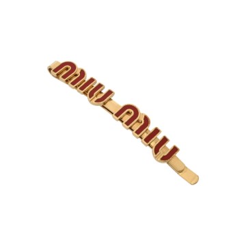 ミュウミュウ バレッタ レッド/ゴールド エナメル/メタル レディース ジュエリー 【中古】【jewelry】