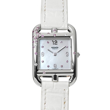 エルメス ケープコッド PM W052149WW00 ホワイトシェル/サファイア レディース 時計 【中古】【wristwatch】