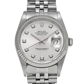 ロレックス デイトジャスト 36 16234G シルバー/ダイヤモンド メンズ 時計 【中古】【wristwatch】