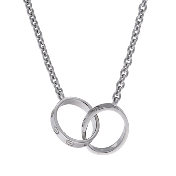 カルティエ ベビーラブネックレス シルバー K18ホワイトゴールド WG レディース ジュエリー 【中古】【jewelry】