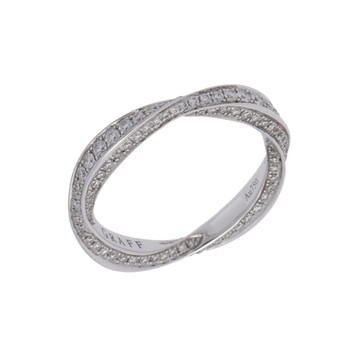 グラフ スパイラル パヴェ バンドリング シルバー RGR558 K18ホワイトゴールド WG レディース ジュエリー 【中古】【jewelry】