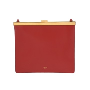 セリーヌ クラスプ ミニ レッド 181053 レザー レディース バッグ 【中古】【bag】