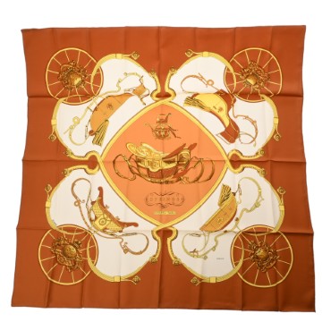エルメス カレ90 SPRINGS マルチカラー シルク100％ レディース 【中古】【other】