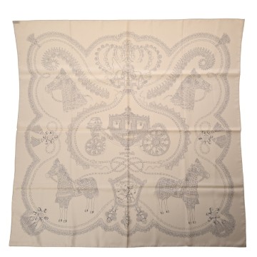 エルメス カレ90 PAPEROLES マルチカラー シルク100％ レディース 【中古】【other】