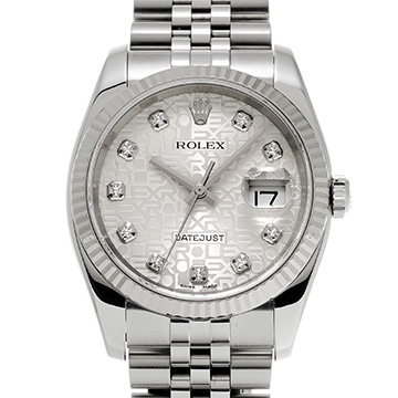 ロレックス デイトジャスト 116234G シルバーコンピュータ/ダイヤモンド メンズ 時計 【中古】【wristwatch】