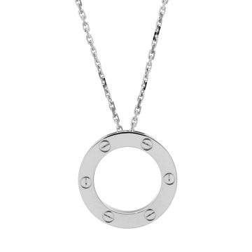 カルティエ ラブサークルネックレス シルバー K18ホワイトゴールド WG レディース ジュエリー 【中古】【jewelry】