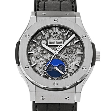 ウブロ クラシックフュージョン アエロフュージョン チタニウム ムーンフェイズ 517.NX.0170.LR スケルトン メンズ 時計 【中古】【wristwatch】