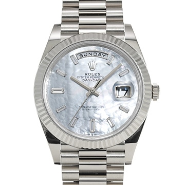 ロレックス デイデイト 40 228239A ホワイトシェル/ダイヤモンド メンズ 時計 【中古】【wristwatch】