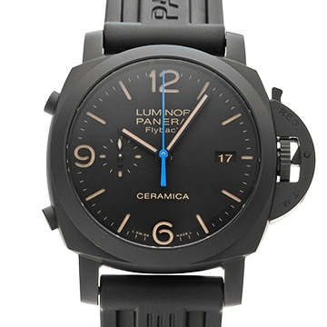 パネライ ルミノール 1950 3デイズ クロノ フライバック セラミカ PAM00580 ブラック メンズ 時計 【中古】【wristwatch】