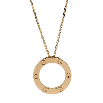 カルティエ ラブサークルネックレス イエロー K18イエローゴールド YG レディース ジュエリー 【中古】【jewelry】