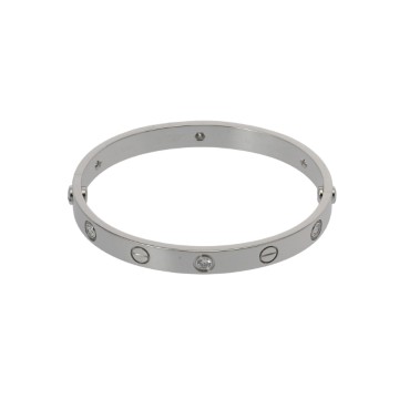 カルティエ ラブブレスレット #16 6PD シルバー K18ホワイトゴールド WG レディース ジュエリー 【中古】【jewelry】