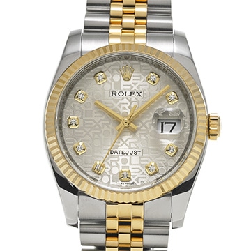 ロレックス デイトジャスト  116233G シルバーコンピュータ/ダイヤモンド メンズ 時計 【中古】【wristwatch】