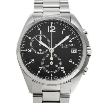 ハミルトン カーキ アビエーション H76512133 ブラック メンズ 時計 【中古】【wristwatch】