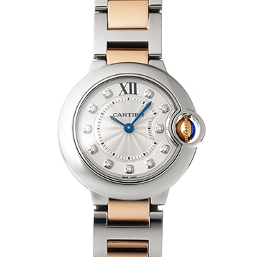 カルティエ バロンブルー ドゥ カルティエ 28mm WE902030 シルバー/ダイヤモンド レディース 時計 【中古】【wristwatch】
