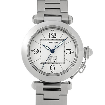 カルティエ パシャC ビッグデイト W31055M7 ホワイト ユニセックス 時計 【中古】【wristwatch】