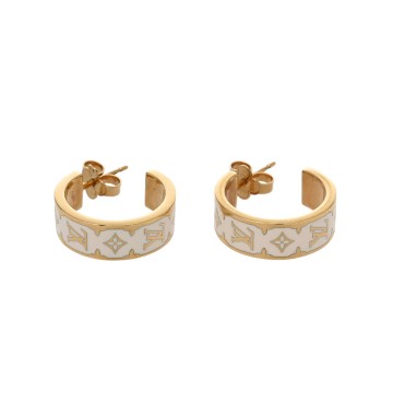 ルイ ヴィトン ピアス ナノグラム ゴールド/ブロン M01830 メタル/エナメル レディース ジュエリー 【中古】【jewelry】
