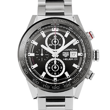 タグ ホイヤー カレラ キャリバー ホイヤー01 CAR201Z.BA0714 ブラック メンズ 時計 【中古】【wristwatch】