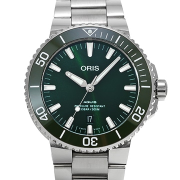 オリス アクイス デイト 01 733 7730 4157 グリーン メンズ 時計 【中古】【wristwatch】
