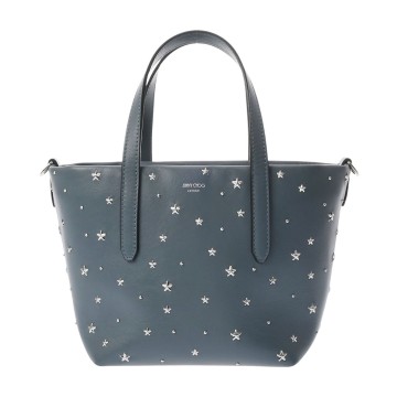 ジミーチュウ フラットスタースタッズバッグ 2WAY ブルー スムースレザー レディース バッグ 【中古】【bag】