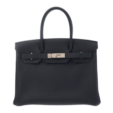 エルメス バーキン 30 ヴェルソ ブルーニュイル/オレンジポピー トゴ レディース バッグ 【中古】【bag】