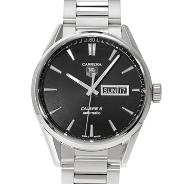 タグ ホイヤー カレラ キャリバー5 デイデイト WAR201A.BA0723 ブラック メンズ 時計 【中古】【wristwatch】