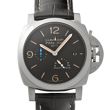 パネライ ルミノール GMT パワーリザーブ PAM01321 ブラック メンズ 時計 【中古】【wristwatch】