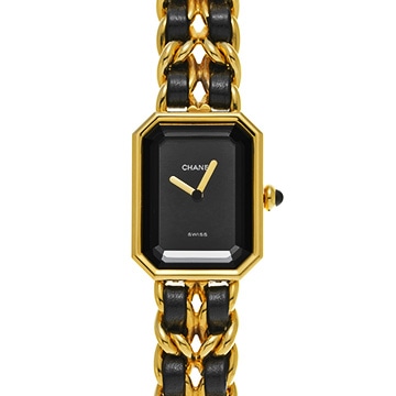 シャネル プルミエール L H0001 ブラック レディース 時計 【中古】【wristwatch】