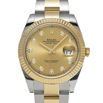 ロレックス デイトジャスト 41 126333G シャンパン/ダイヤモンド メンズ 時計 【中古】【wristwatch】
