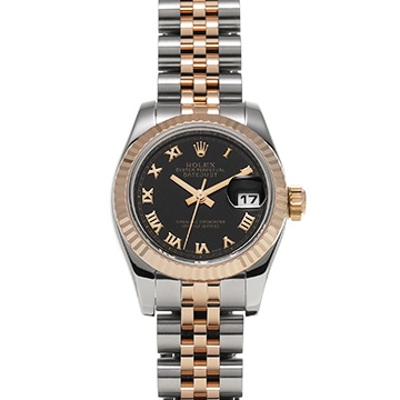ロレックス デイトジャスト 179171 ブラック レディース 時計 【中古】【wristwatch】
