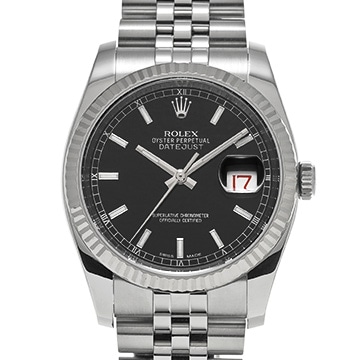 ロレックス デイトジャスト 116234 ブラック メンズ 時計 【中古】【wristwatch】
