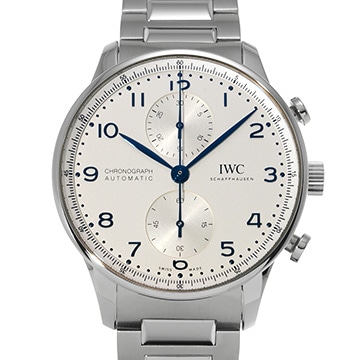 IWC ポルトギーゼ クロノグラフ IW371617 シルバーメッキ メンズ 時計 【中古】【wristwatch】