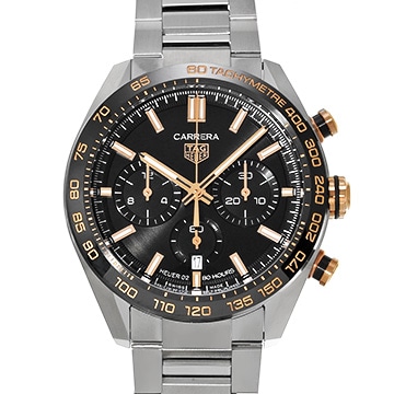 タグ ホイヤー カレラ キャリバー ホイヤー02 スポーツ クロノグラフ CBN2A5A.FC6481 ブラック メンズ 時計 【中古】【wristwatch】