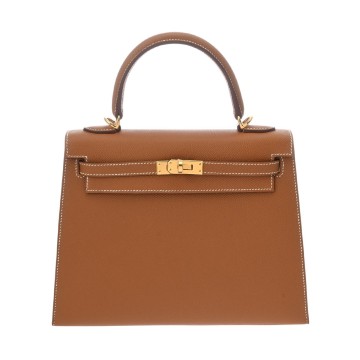 エルメス ケリー25 外縫い 2WAY ゴールド ヴォーエプソン レディース バッグ 【新品】【bag】