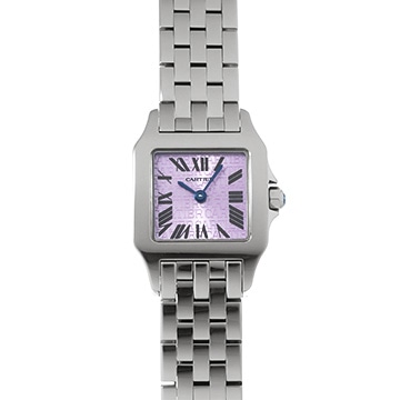 カルティエ サントス ドゥモワゼル SM W2510002 パープル レディース 時計 【中古】【wristwatch】