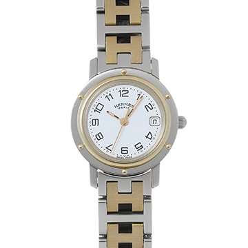 エルメス クリッパー CL4.220.130/3752 ホワイト レディース 時計 【中古】【wristwatch】