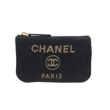 シャネル ドーヴィル ネイビー デニム レディース 財布 【中古】【purse】