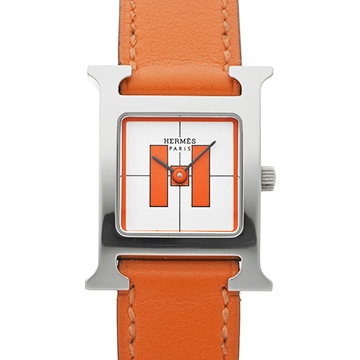 エルメス Hウォッチ HH1.210 ホワイト/オレンジ レディース 時計 【中古】【wristwatch】