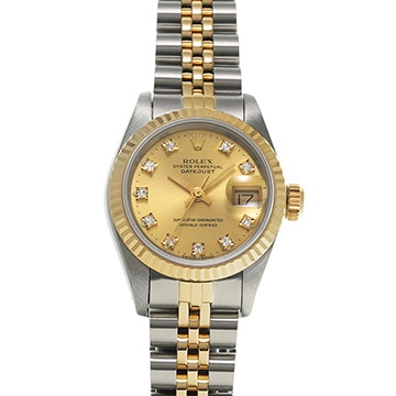 ロレックス デイトジャスト 69173G シャンパン/ダイヤモンド レディース 時計 【中古】【wristwatch】