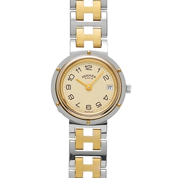 エルメス クリッパー CL4.220 アイボリー レディース 時計 【中古】【wristwatch】