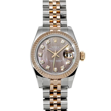 ロレックス デイトジャスト 179171NG ブラックシェル/ダイヤモンド レディース 時計 【中古】【wristwatch】