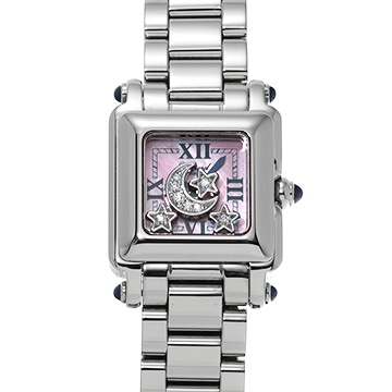 ショパール ハッピースポーツ スクエア 27/8893-23 ピンクシェル/ダイヤモンド レディース 時計 【中古】【wristwatch】