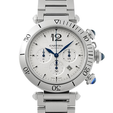 カルティエ パシャ ドゥ カルティエ クロノグラフ 41mm WSPA0018 シルバー メンズ 時計 【中古】【wristwatch】
